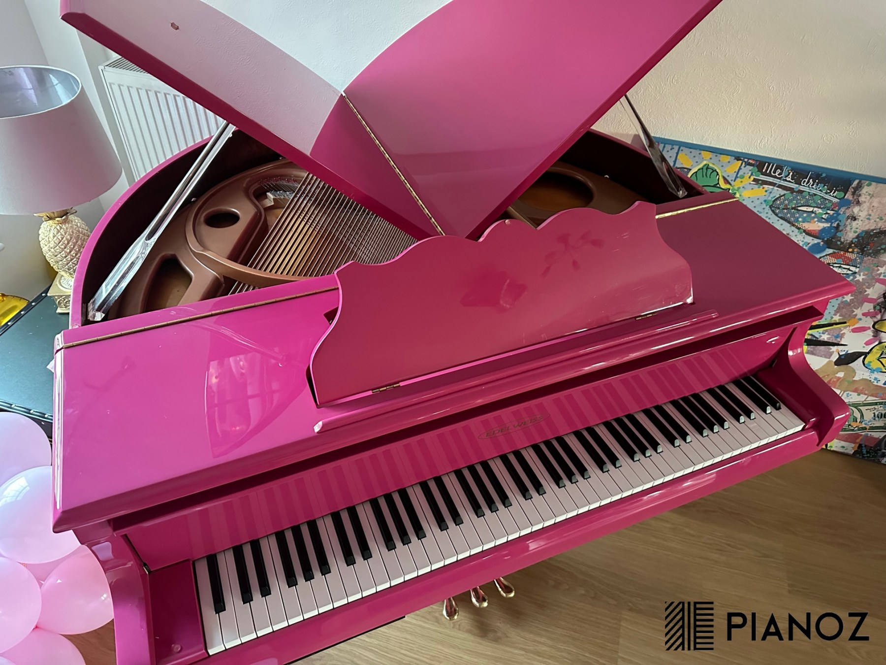 Edelweiss Pink Self Playing Baby Grand Piano piano for sale in UK