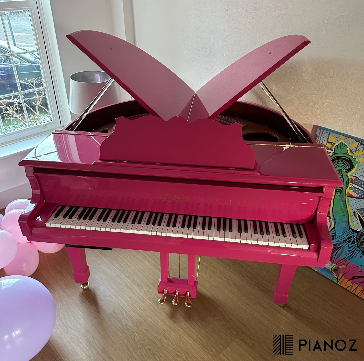 Edelweiss Pink Self Playing Baby Grand Piano piano for sale in UK
