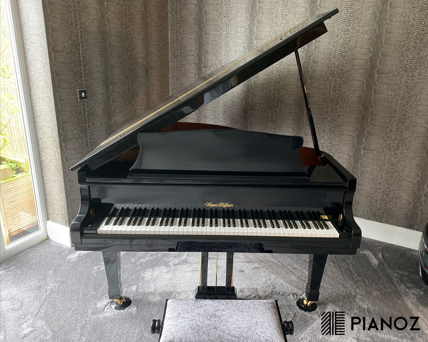 August Hoffman Black Baby Grand Piano for UK | P I A N O - The Ultimate Online Piano Showroom - UK - Black Baby Grands