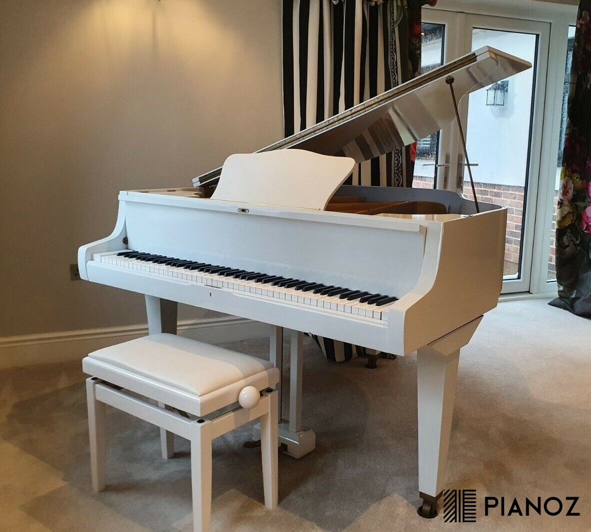Zimmermann White Baby Grand Piano piano for sale in UK